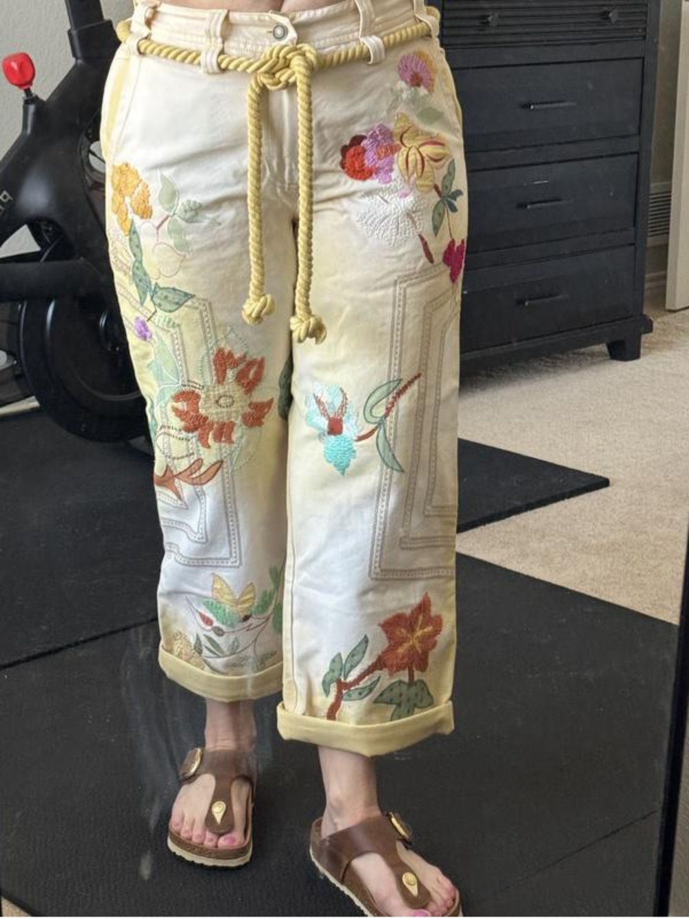Free People We The Free Electric Sands Embroidered Pants Size 4